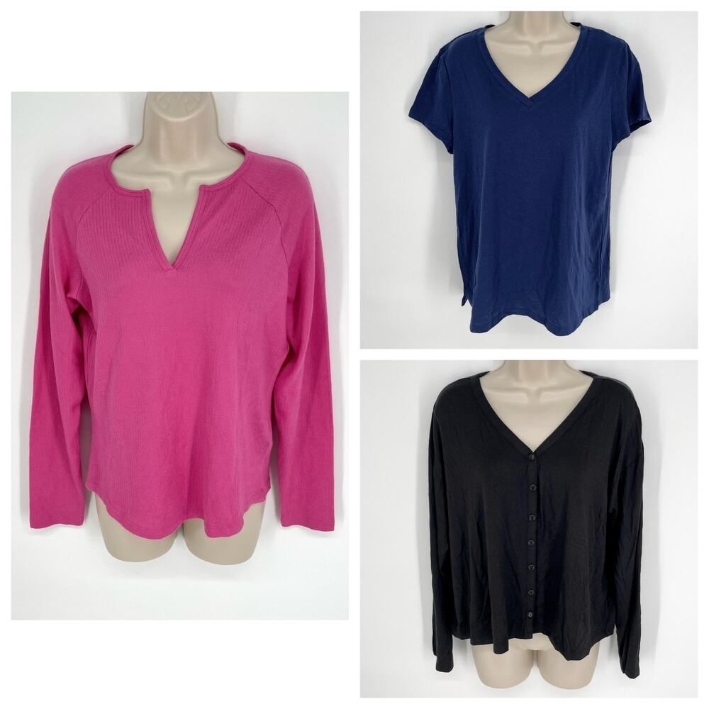 Charter Club, Jenni, Alfani 3 Pc Bundle Mixed Style PJ Sleep Shirts NEW Size L